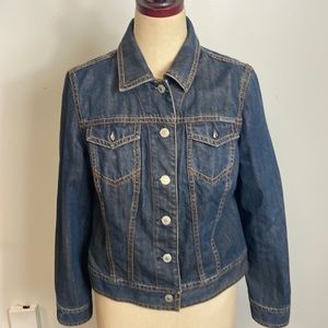 Liz Claiborne Blue Denim Fitted Jean Jacket Medium Petite